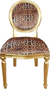 Casa Padrino Barock Luxus Esszimmer Stuhl Leopard / Gold Mod2 - Designer Stuhl - Hotel & Restaurant M�bel - Luxus Qualit�t