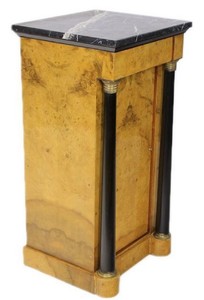 Casa Padrino Barock Wurzelholz S�ule mit Marmorplatte Hellbraun / Schwarz / Gold 40 x 35 x H. 80 cm - Barock M�bel