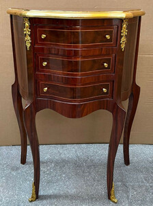 Casa Padrino Barock Kommode Dunkelbraun / Gold - Handgefertigte Massivholz Kommode im Barockstil - Antik Stil Nachttisch - Beistelltisch mit 3 Schubladen - Handgefertigte Barock M�bel