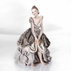 Casa Padrino Barock Porzellan Deko Puppe Dame Bunt H. 23 cm - Made in Italy