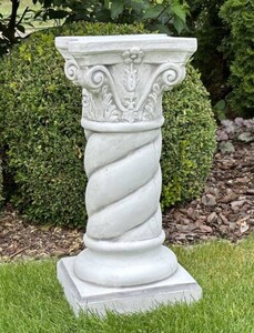 Casa Padrino Barock Garten Deko S�ule Grau H. 70 cm - Barockstil Garten Deko