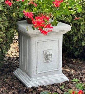 Casa Padrino Barock Garten Deko Stein S�ule Grau H. 44 cm