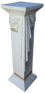 Casa Padrino Barock S�ule Wei� H. 99 cm - Edle Deko S�ule - Deko Accessoires