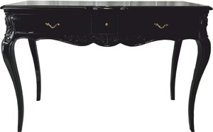 Casa Padrino Barock Sekret�r mit 3 Schubladen Schwarz / Messing - Barock B�ro M�bel