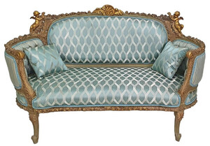 Casa Padrino Barock Sofa Trkis / Antik Gold - Prunkvolles Wohnzimmer Sofa im Barockstil - Wohnzimmer Mbel im Barockstil - Barock Mbel - Barock Einrichtung
