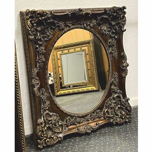 Casa Padrino Barock Spiegel Antik Gold / Grau H. 88 cm - Barockstil M�bel