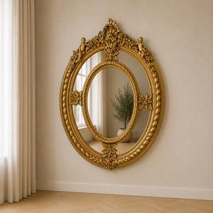 Casa Padrino Barock Spiegel Gold 100 x H. 130 cm - Prunkvoller Wandspiegel im Barockstil - Antik Stil Garderoben Spiegel - Wohnzimmer Spiegel - Barock M�bel