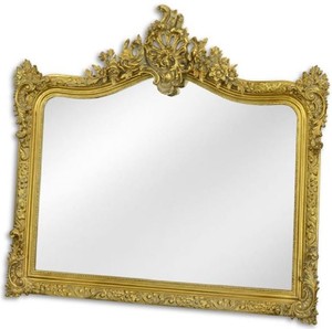 Casa Padrino Barock Spiegel Gold 111 x H. 103 cm - Garderoben Spiegel - Wohnzimmer Spiegel - Prunkvoller Wandspiegel im Barockstil