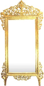 Riesiger Casa Padrino Barock Spiegel Gold   220  x 120 cm - Edel & Prunkvoller Wandspiegel Shiny Gold