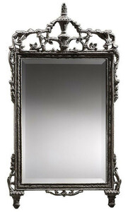 Casa Padrino Barock Spiegel Grau - Prunkvoller handgefertigter Wandspiegel im Barockstil - Antik Stil Garderoben Spiegel - Wohnzimmer Spiegel - Barock Deko Accessoires