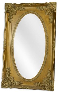Casa Padrino Barock Spiegel Gold 94 x H. 154,5 cm - Prunkvoller ovaler Wandspiegel im Barockstil
