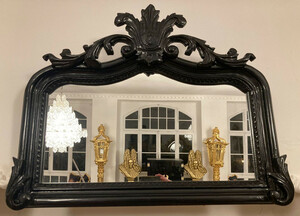 Casa Padrino Barock Spiegel Schwarz - Prunkvoller Wandspiegel mit eleganten Verzierungen - Handgefertigter Barock Garderoben Spiegel - Barockstil Wandspiegel - Barock Mbel - Edel & Prunkvoll