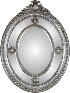 Casa Padrino Barock Spiegel Silber 100 x H. 135 cm - Edel & Prunkvoll - Massivholz