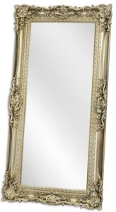 Casa Padrino Barock Spiegel Silber 88 x H. 178 cm - Garderoben Spiegel - Wohnzimmer Spiegel - Prunkvoller Wandspiegel im Barockstil