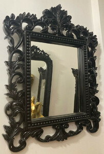 Casa Padrino Barock Spiegel Schwarz - Prunkvoller Wandspiegel mit eleganten Verzierungen - Barock Garderoben Spiegel - Barockstil Wandspiegel - Barock M�bel - Edel & Prunkvoll