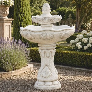 Casa Padrino Barock Springbrunnen Wei�  57 x H. 100 cm - Prunkvoller Gartenbrunnen