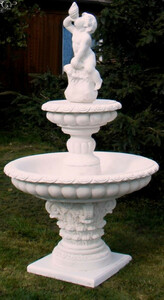 Casa Padrino Barock Springbrunnen Wei�  114 x H. 185 cm - Prunkvoller Gartenbrunnen - Gartendeko Brunnen - Barock Garten Deko Accessoires