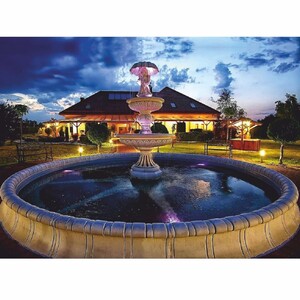 Casa Padrino Barock Springbrunnen Grau  600 x H. 273 cm - Barock Garten Deko