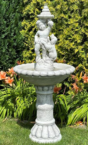 Casa Padrino Barock Springbrunnen Grau  63 x H. 137 cm
