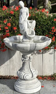 Casa Padrino Barock Springbrunnen Grau  73 x H. 137 cm
