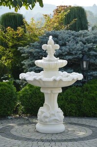 Casa Padrino Barock Springbrunnen Wei  100 x H. 146 cm
