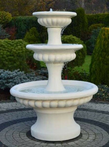 Casa Padrino Barock Springbrunnen Wei�  120 x H. 171 cm - Prunkvoller Gartenbrunnen - Gartendeko Brunnen - Barock & Jugendstil Garten Deko Accessoires