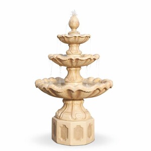 Casa Padrino Barock Springbrunnen Beige  89 x H. 172 cm - Prunkvoller Gartenbrunnen
