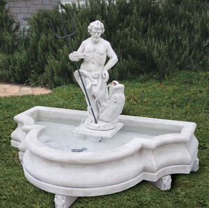 Casa Padrino Barock Springbrunnen Grau 138 x 88 x H. 107 cm - Made in Italy