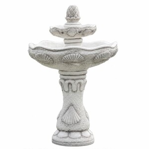 Casa Padrino Barock Springbrunnen Grau  57 x H. 100 cm - Prunkvoller Gartenbrunnen - Barockstil Garten & Terrassen Deko
