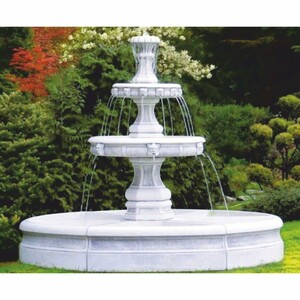Casa Padrino Barock Springbrunnen Grau  245 x H. 210 cm - Barock Garten Deko
