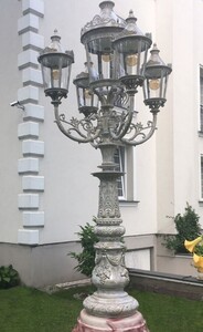 Casa Padrino Barock Stra�enlaterne / Gartenlaterne Antik Grau H. 339 cm