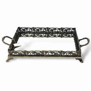 Casa Padrino Barock Tablett Antik Messing 45 cm - Barockstil Gastronomie Accessoires