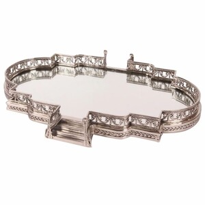 Casa Padrino Barock Tablett Silber 57 cm - Barockstil Gastronomie Accessoires