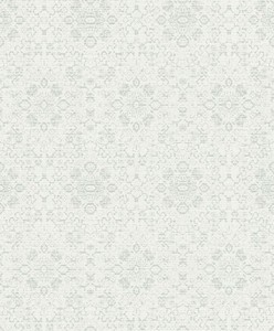 Casa Padrino Barock Tapete Wei� / Hellblau 10,05 x 0,53 m - Textiltapete im Barockstil