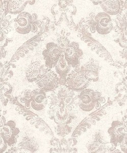 Casa Padrino Barock Textiltapete Wei� / Rosa 10,05 x 0,53 m - Wohnzimmer Deko Accessoires