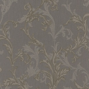 Casa Padrino Barock Textiltapete Grau / Silber / Braun 10,05 x 0,53 m - Hochwertige Wohnzimmer Tapete im Barockstil