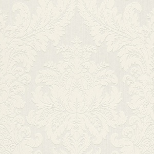 Casa Padrino Barock Textiltapete Wei� 10,05 x 0,53 m - Luxus Wohnzimmer Tapete