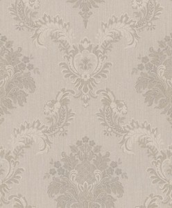 Casa Padrino Barock Textiltapete Creme / Grau 10,05 x 0,53 m - Hochwertige Wohnzimmer Tapete im Barockstil