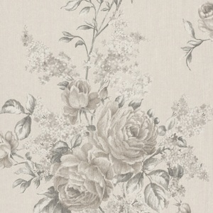 Casa Padrino Barock Textiltapete Creme / Grau / Beige 10,05 x 0,53 m - Tapete mit Blumenmuster