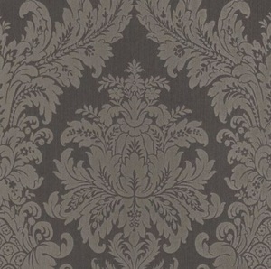 Casa Padrino Barock Textiltapete Anthrazit / Grau 10,05 x 0,53 m - Luxus Wohnzimmer Tapete