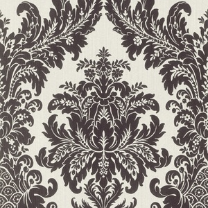 Casa Padrino Barock Textiltapete Wei� / Schwarz 10,05 x 0,53 m - Luxus Wohnzimmer Tapete