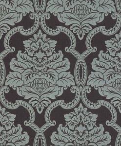 Casa Padrino Barock Textiltapete Dunkelbraun / Hellblau 10,05 x 0,53 m - Barock Tapete - Deko Accessoires