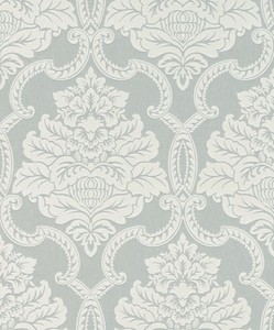 Casa Padrino Barock Textiltapete Silbergrau / Wei� 10,05 x 0,53 m - Barock Tapete - Deko Accessoires