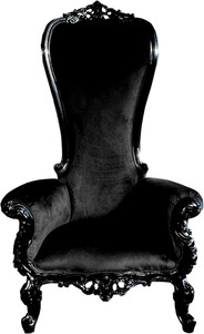 Casa Padrino Luxus Barock Thron Sessel Schwarz / Schwarz - Riesensessel - Thron Stuhl - Luxus Ausfhrung mit hoher Rckenlehne / Eigenes Wappenlogo mglich