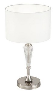 Casa Padrino Tischleuchte Silber / Wei�  26,5 x H. 46 cm - Elegante Tischlampe im Neoklassischen Stil