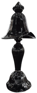 Casa Padrino Jugendstil Tischleuchte Schwarz  20 cm - Elegante Metall Schreibtischleuchte - Barock & Jugendstil Leuchten