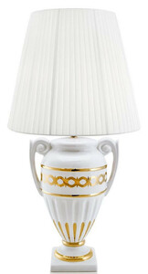 Casa Padrino Barock Tischleuchte Wei� / Gold  40 x H. 75 cm - Wohnzimmer Keramik Lampe im Barockstil