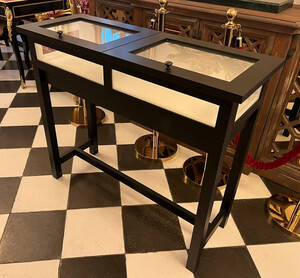 Casa Padrino Landhausstil Ladenvitrine Schwarz / Wei� 110 cm