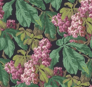 Casa Padrino Barock Vliestapete mit Blumenmuster Schwarz / Gr�n / Braun / Rosa / Lila 10,05 x 0,52 m - Deko Accessoires