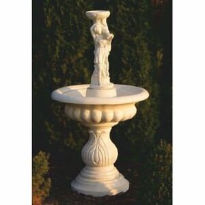 Casa Padrino Barock Vogeltr�nke Brunnen Frau Sandfarben  79 x H. 146 cm - Garten Deko